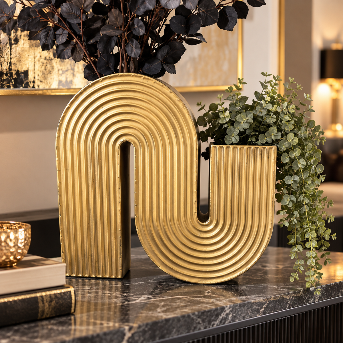 Cancun Gold Vase Metal