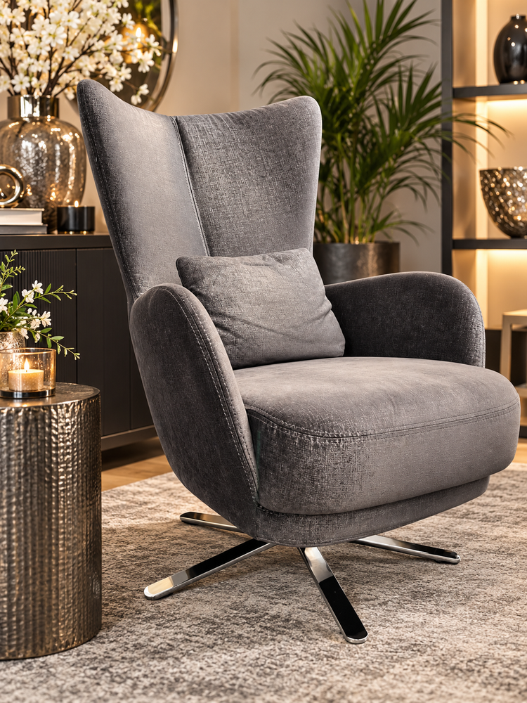 Luxury Fabric Swivel Chair