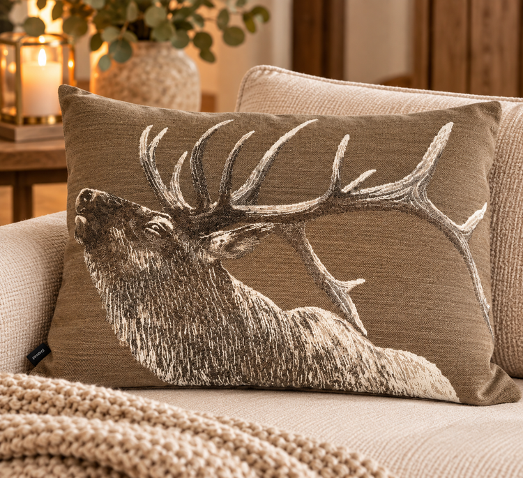 Stag Large Cushion Stone